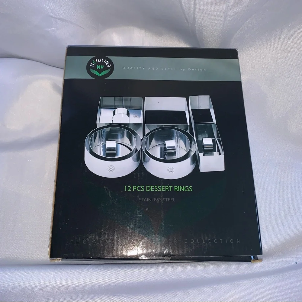 Newline NY 12 PCS Stainless Steel Dessert Rings Cake Cutters Unused